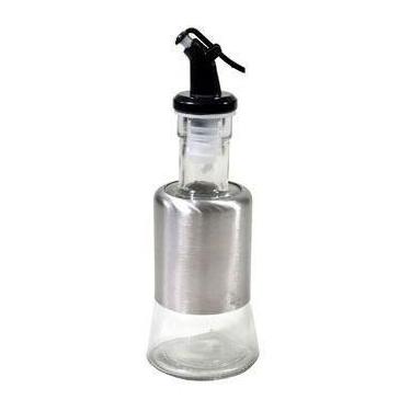 Imagem de Porta Azeite Galheteiro Em Vidro Aço Inox C/ Dosador 200ml - NoBrand