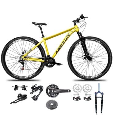 Imagem de Bicicleta Aro 29 Absolute Nero 5 Kit 2x9 Gta Sunrun Freio Disco K7 Garfo com Trava (Amarelo, 15)