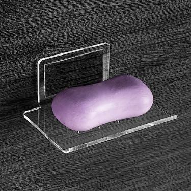 Imagem de LUEXBOX Porta-Sabonete Autoadesivo De Parede, Com 4 Compartimentos, Em Acrílico, Suporte Para Esponja, Chuveiro, Banheiro, Cozinha (Transparente)