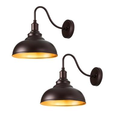 Imagem de ALAISLYC Pacote Com 2 Luzes De Parede Externas 12" Para Arandela Externa, Luminária Montagem Em Lanterna, À Prova D'Água, Lâmpadas Orb, Lumiere, Varanda Porta Garagem, Pátio, Da Frente, Entrada