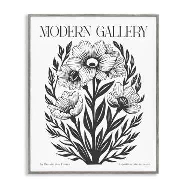 Imagem de Stupell Industries Flores com Samambaias Curvas Cinza Emoldurado Giclée Design de Arte por Lettered and Lined, 24 x 30