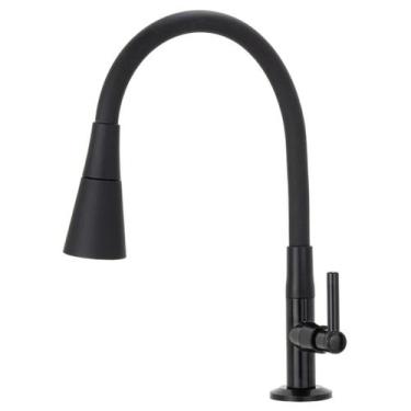 Imagem de Torneira Flexível Preta para Cozinha  Ideal para Bancada, Balcão ou Me