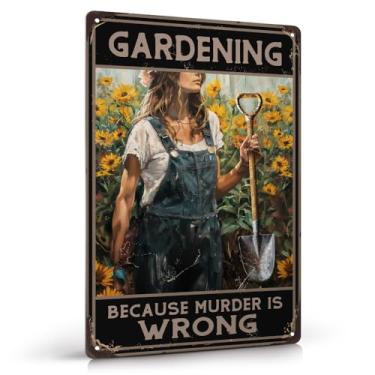 Imagem de Moanlor Art Placas De Metal Engraçadas Para Decoração Jardim - Presentes Jardinagem Mulheres 30,5 Cm X 20,7