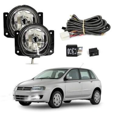 Imagem de Kit Farol de Milha para Stilo 2002 a 2011 Completo com Chicote Botão e Relê Auxiliar Neblina