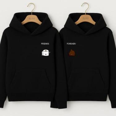 Imagem de Moletom Canguru Friends Forever Entre Rolos e Risos Meme Engraçado Ami