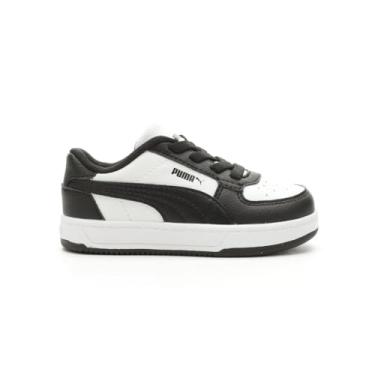 Imagem de PUMA Tênis infantil unissex Caven com fecho alternativo, Puma branco-puma preto-puma preto, 18