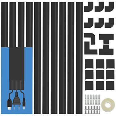 Imagem de Kit de cobertura de cabo para pista de corrida – Corretivo de cabo para pintura de 398 cm, escondedor de fio para montagem na parede de TV e gerenciamento de fios, preto