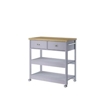 Imagem de Aparador Carrinho Chá Ditália 2 Gavetas Cinza BA-135 Cozy