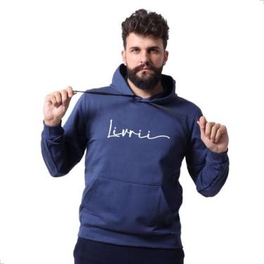 Imagem de Blusa de Moletom Masculina Estampado Livrii Flanelado com Capuz e Bols