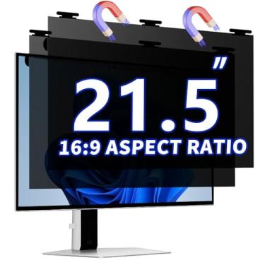 Imagem de [Pacote com 2] Filtro magnético para tela de privacidade para computador de 51,5 polegadas para monitor widescreen 16:9, PC desktop 16:9, protetor de luz azul removível suspenso de 54,6 cm, película