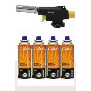 Imagem de 1 Maçarico Portátil culinário Ferimte MA55 + 4 Latas Nautika 227g - Fe