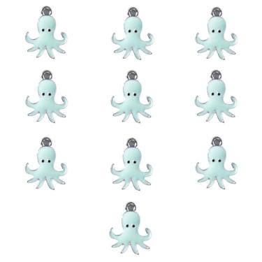 Imagem de Gierzijia 10 peças de pingentes de polvo para fabricação de joias, pingentes de polvo de desenho animado esmaltado para brinco, colar, pulseira, chaveiro, suprimentos de artesanato, acessórios para