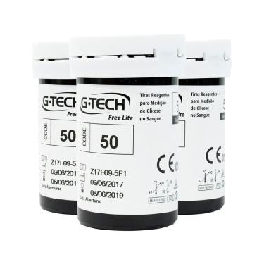 Imagem de Kit 150 Tiras Reagentes Para Amostra No Sangue G-tech Lite