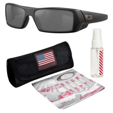 Imagem de OAKLEY OO9014 Armação GASCAN PRETA fosca – Lente polarizada de ídio preto, lentes polarizadas retangulares com kit de óculos oficial eSHADES, Preto fosco polarizado (61 mm), 61 mm