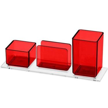 Imagem de Porta Lápis/papel/clipes Ref. 940.7 Vermelho - Acrimet