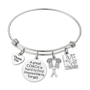 Imagem de Pulseira Sportybella Lacrosse Coach – Joia de Lacrosse para Treinadores – Lacrosse Great Coach é difícil de encontrar, mas impossível de esquecer o bracelete – Presente Lax Coach
