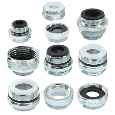 Imagem de Zorfeter Kit adaptador de torneira de latão de 7 peças, aerador de pia de cozinha, adaptador de torneira macho/fêmea, mangueira de jardim, filtro de água, mangueira padrão para uso doméstico/jardim