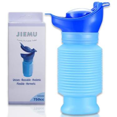 Imagem de Lpluziyyds Mictório de emergência escalável, vaso sanitário portátil de 750 ml para carro, mini acampamento ao ar livre, viagem, encolhível, móvel, vaso sanitário, urinol para crianças e adultos