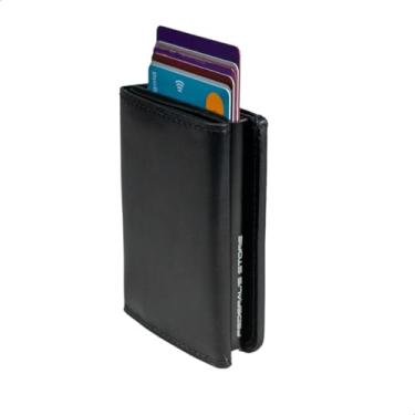 Imagem de Carteira Masculina Proteção RFID Porta Cartões Slim do Futuro CNH Notas ML03 Exclusivo Federal's Store (Preta Couro)
