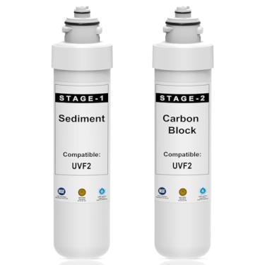 Imagem de Kit de substituição de filtro de refrigerador de água de 2 estágios, compatível com modelos Brio "UVF2", certificado NSF