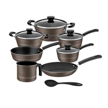 Imagem de Jogo de Panelas Alumínio Sicília 8 Peças Avelã Tramontina