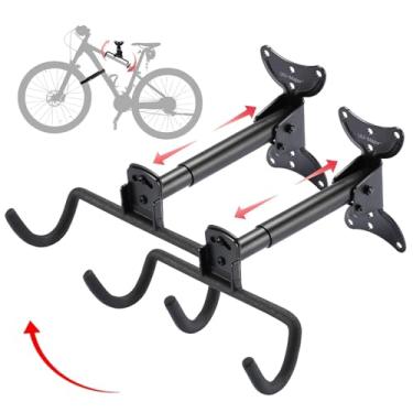 Imagem de UU-Major Suporte de parede para bicicleta, gancho de bicicleta resistente, gancho de bicicleta montado para parede de garagem, suporte horizontal de bicicleta para MTB, armazenamento de bicicletas