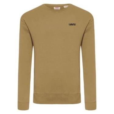 Imagem de Moletom Levis Masculino Crewneck Fleece Embroidered Cáqui-Masculino