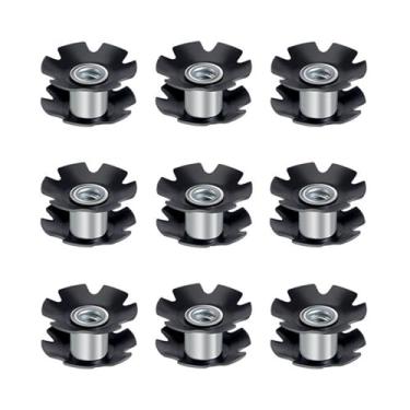 Imagem de TerchPilet Conjunto de porcas estrela de garfo de bicicleta de 9 peças – liga de aço durável, ajuste universal para garfos de 28,6 mm – acessórios MTB, bicicleta de estrada e BMX