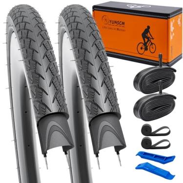 Imagem de YUNSCM Pneus de bicicleta leves 700 x 40C 700 x 40C (ETRTO 42-622) e 700C - nylon 60TPI, resistente a perfurações, parede refletiva compatível com pneus de bicicleta 700 x 38C/39C/40C/41C/42C - 2