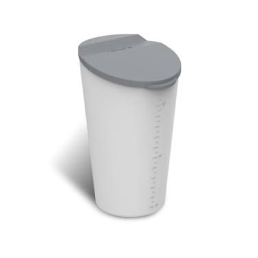 Imagem de Lixeira de lixo para carro BMZX com tampa pequena suporte para copo de carro Lixeira de lixeira para porta de carro Bolso de lixeira para lixeira para caixa de lixo serve para escritório de casa de automóveis, cinza