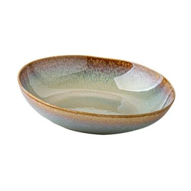 Imagem de IEUDNS Prato de salada de cerâmica, fruteira, elegante, multiuso, irregular, prato fundo, louça para festa, cozinha, sobremesa, café da manhã, frutas