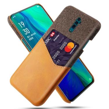 Imagem de Capa para OPPO Reno 10X Zoom,Anti-deslizamento,Proteção contra quedas de 360°,Resistência à impressão digital,Tela e caso de couro PU com 1 slot de cartão atrás-Brown