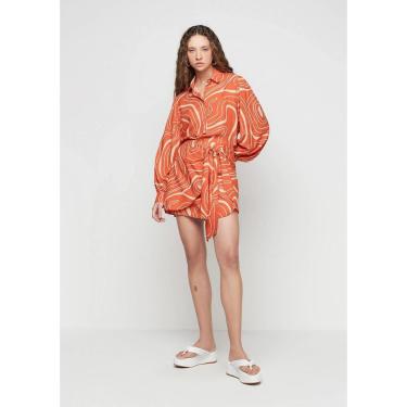 Imagem de Saia Curta Dzarm Cintura Alta Estampada Feminina-Feminino