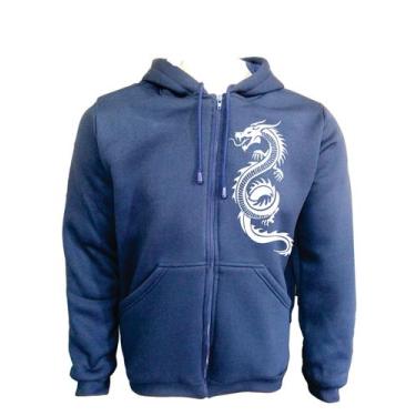 Imagem de Blusa Moletom Plus Size Masculino Ziper e Capuz Dragão Chinês XG ao XG