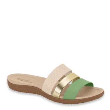 Imagem de Tamanco Feminino Tiras Conforto Anatômico Modare 7125.200, Creme, Verd