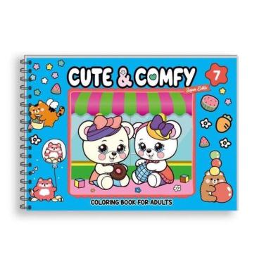 Imagem de Cute & Comfy Super Extra - Livro De Colorir Adulto - Capa Dura Holográfica
