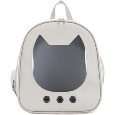 Imagem de Transportadora Portátil Para Animais De Estimação Mochila Para Animais De Estimação Janela Transparente Gato Bolsa De Viagem Transportadora Portátil Para Gatos Bolsa De Tran, Khaki, 31 * 20 * 35cm