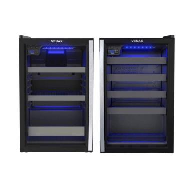 Imagem de Conjunto Venax Cervejeira Blue Light 209L Porta Invertida + Adega Piubella Cave 100 50 Garrafas Preto - 110V