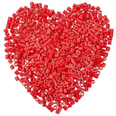Imagem de SOFPLATE 1 caixa 2000 peças de contas vermelhas derretidas artesanato 5 mm contas fusíveis de armazenamento a granel refis de plástico ferro fundido com orifício de 3 mm compatível com Hama Replenish
