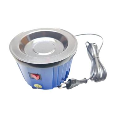 Imagem de Esquirla Cola de cola de cola quente frigideira 100w 60ml Tool resistente Profissional Pote de derretimento EU Plugue para artesanato DIY Combinando de, Azul