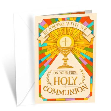 Imagem de Prime Greetings First Holy Communion, Made in America, cartolina grossa com envelope premium embalado em um envelope de apresentação reutilizável, ecológico, 12,7 cm x 19,7 cm