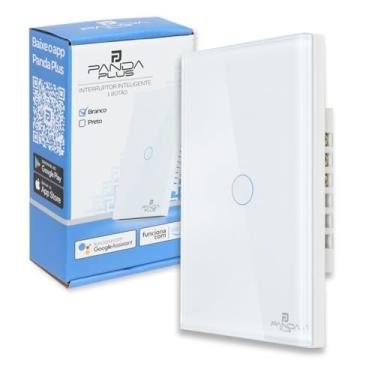Imagem de Interruptor Inteligente Touch 1 Botão 4x2 Alexa Google Wifi Smartlife Tuya Panda Plus Controle de Voz Bivolt Automação (Branco)