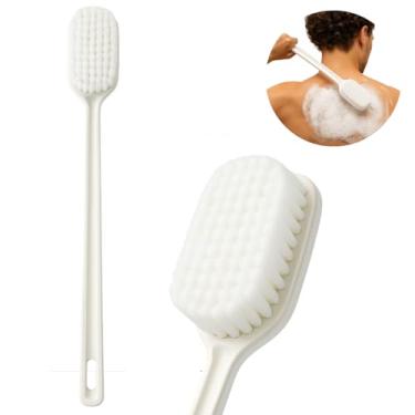 Imagem de Escova de Banho Para as Costas Banho Relaxante Cerdas Macias Cabo Longo 40cm