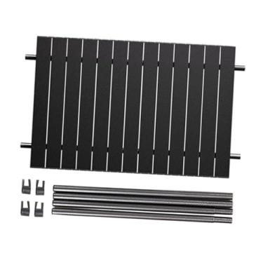 Imagem de WeiLaiKeQi Mesa dobrável de aço carbono, mesa de vagão portátil, de metal dobrável para áreas externas, Preto
