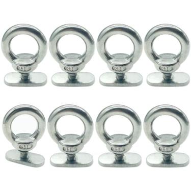 Imagem de LEQMG Trilho de ilhós de amarração para trilho de caiaque, aço inoxidável 316, canoas, barcos, acessórios de cordas (pacote com 8)