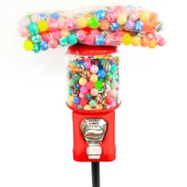 Imagem de Kit Máquina De Bolinha Vending Machine + Pedestal Redondo + 100 Bolinha Pula Pula 27mm