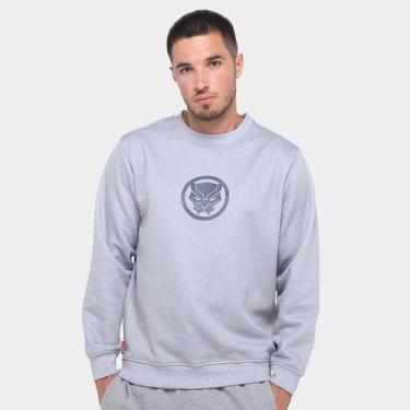 Imagem de Moletom Mooncity Pantera Negra Masculino, Cinza claro, P