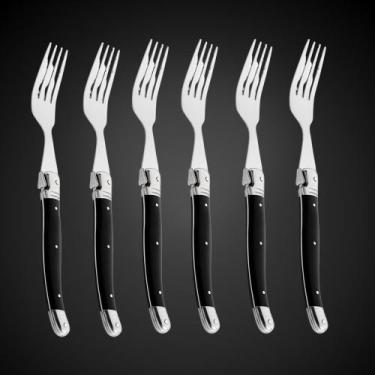 Imagem de Jogo De Garfos Laguiole 6 Peças Inox Premium Bandeja Madeira - La Tour
