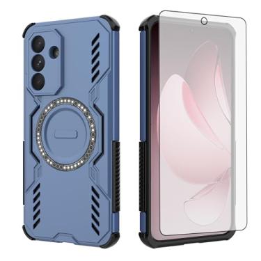 Imagem de Asuwish Capa de celular para Samsung Galaxy A56 5G com protetor de tela de vidro temperado, capa magnética e proteção à prova de choque, fina, rígida, fina, resistente, acessórios para celular A 56