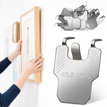 Imagem de Zayin Gancho de parede de drywall, 10 peças de ganchos de parede para pendurar espelho, pôster fotográfico e kit de pendurar fotos - Cabide de parede resistente sem danos para decoração de quarto e